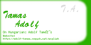 tamas adolf business card